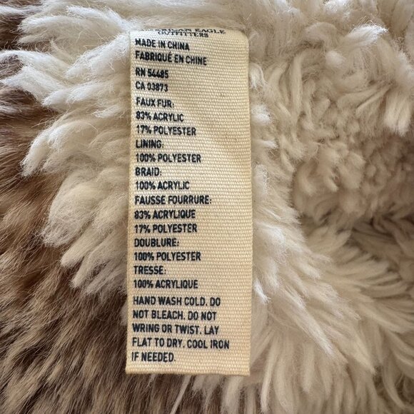 AEO Y2K Faux Fur Trapper Braided Strap w Round Fur Bauble Cozy Winter Hat - Picture 14 of 15